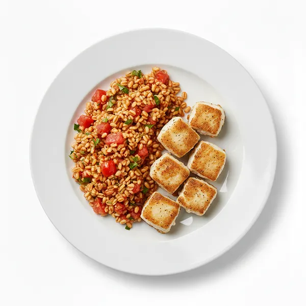 Fish Fir har with  Tomato Barley Mix